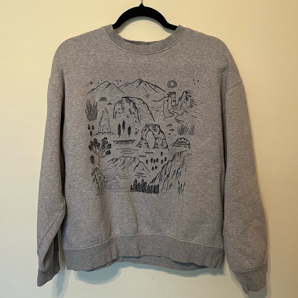 Parks Projects Iconic National Parks Crew Sweatshirt XL Grey